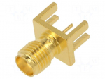 Connector: SMA | plug | female | card edge | straight | 50&Omega; | SMT | PTFE