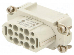 Connector: HDC | contact insert | female | 10A | 250V | PIN: 15 | 15+PE