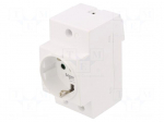 F-type socket (Schuko) | 250VAC | 16A | for DIN rail mounting