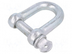 Dee shackle | steel | for rope | zinc | 22mm