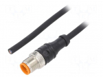 Cable: for sensors/automation | M12 | PIN: 4 | straight | 5m | plug | 4A