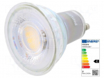LED lamp | white warm | GU10 | 230VAC | 670lm | P: 6.7W | 60&deg; | 3000K