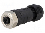 Connector: M12 | plug | PIN: 5 | female | straight | IP67 | screw terminal