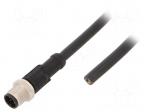 Cable: for sensors/automation | M12 | PIN: 8 | straight | 5m | plug | 2A