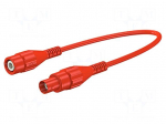 Test lead | BNC socket,BNC plug | Len: 2m | red | Z: 50&Omega; | brass