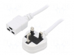 Cable | 3x1.5mm2 | BS 1363 (G) plug,IEC C19 female | PVC | 1.8m | 13A