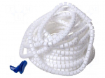 Spiral wrapping | &Oslash;bundle : 25mm | polypropylene | white | UL94HB