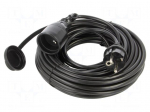 Extension lead | 3x1.5mm2 | 15m | PVC | black | Sockets no: 1 | 16A