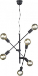 Trio-Lighting Cross  6xE27 matt black piekaramā lampa