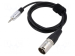Cable | Jack 3.5mm 3pin plug,XLR male 3pin | 1.5m | black | 0.08mm2