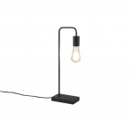 TRIO-Lighting Milla table lamp E27 matt black with charging station gaismeklis
