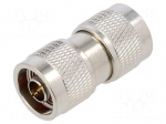 Adapter | N male,both sides | Insulation: PTFE | 50&Omega; | brass | 11GHz