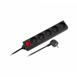 Elektrimaterjalid // Elektri laiendid, Pikendusjuhtmete, hajutuste ja UK ja USA adapterite komplekt // Przedłużacz 5 gniazd 3m typu francuskiego z przełącznikiem (3x1,5mm) Rebel czarny