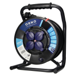 Elektrimaterjalid // Elektri laiendid, Pikendusjuhtmete, hajutuste ja UK ja USA adapterite komplekt // Przedłużacz bębnowy profesjonalny IP44, 4 gniazda 2P+Z (schuko), kabel gumowy olejoodporny, H07RN-F 3x2,5mm?, długość 30m, unikatowy stojak CUBE, STAŁE