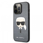 Back panel cover Karl Lagerfeld Apple iPhone 13 Pro Saffiano Karl Head Case Silver