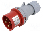 Connector: AC supply | plug | male | 16A | 400V | IEC 60309 | IP44 | PIN: 4
