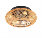 Trio Lillesand ceiling fan 4xE27 brown/paper yarn  R67302126 4017807605259