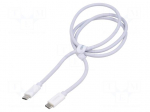 Cable | High Speed,USB 2.0 | USB C plug,both sides | 1m | white | 30W