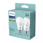 PHILIPS LED 75W A60 E27 Silti balta 2700K matēta 4 gab spuldze 8718699694982 929002306504