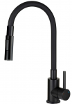 Kitchen faucet with bent spout - 2 types of spray