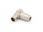 TV PLUG 90&deg; FEMALE, FULL METAL SCREENED, 9.5mm/2.3mm