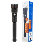 PNI Adventure F450 aluminum flashlight with focus and BOOST function, 20 W LED, 1500 lm up to 450 m, IPX5, power bank with USB output, micro USB charging, 4400 mAh battery included, works 10 hours con