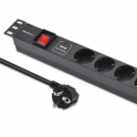 Qoltec Aluminium Power strip for RACK 19'' | 1U | 16A | PDU | 6xSCHUKO | 1.8m