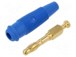 Laboratory connector: 4mm banana | plug | 32A | 60VDC | blue | 3m&Omega;