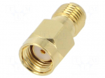 Transition: adapter | SMA | plug | straight | for cable | gold-plated