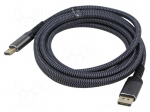 Cable | DisplayPort plug,both sides | textile | DisplayPort 2.1
