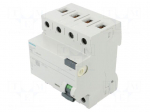 RCD breaker | Inom: 63A | Ires: 30mA | Poles: 3+N | 230/400VAC | IP20