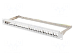 Patch panel | Keystone | RACK | white | rack 19" | Number of ports: 24