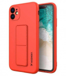 Back panel cover iLike Samsung Galaxy A22 5G Kickstand Case Silicone Stand Cover Red