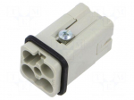 Connector: HDC | contact insert | male | CQ | PIN: 3 | 40A | 600V | 3+PE
