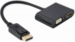 Adapter Gembird DisplayPort Male - HDMI Female + VGA Female Black