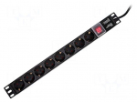 Plug socket strip: protective | Sockets: 8 | 230VAC | 16A | 2m | IP20
