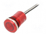 Switch: capacitive | Pos: 2 | SPST-NO | 0.01A/12VDC | IP68 | OFF-ON | red