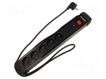 Plug socket strip: protective | Sockets: 5 | 230VAC | 10A | black | 1.5m