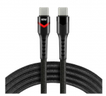 Vastupidav nailonpunutisega USB-C kaabel | 200 cm | Kiirlaadimine 3A / 20V (60 W) | Power Delivery 2