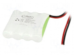 Re-battery: Ni-MH | AA | 4.8V | 1600mAh | 250mm leads