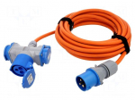 Extension lead | 3G2.5mm2 | 10m | rubber | orange | Sockets no: 3 | 16A