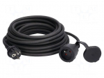 Extension lead | 3G1.5mm2 | 20m | rubber | black | Sockets no: 1 | 16A