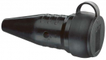 SCHUKO solid rubber connector, black, quick-release fastener, with collar, IP44