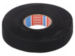 Fabric tape | PET wool | W: 19mm | L: 25m | black