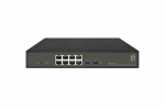 LevelOne Hilbert 10-Port Gigabit PoE Smart Lite Switch, 8 PoE Outputs, 2 x Gigabit SFP, 802.3at/af PoE, 130W PoE Power Budget