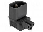 Adapter | IEC C14 male,IEC C5 female | angular | 2.5A | 250V