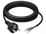 Cable | 3G0.75mm2 | CEE 7/7 (E/F) plug,cables | PVC | 1.8m | black