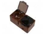 Connector: AC supply | socket | 2P+PE | 250VAC | 16A | brown | wall mount