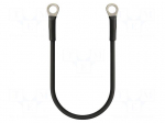Cable with crimped terminals | black | ring | 0.2m | Hole: M8 | 10AWG