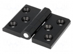 Hinge | Width: 76mm | zinc and aluminium alloy | black | H: 60mm